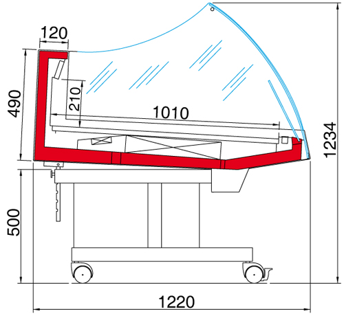 Bancarella TN VCB | Counter with curved glass (D)
