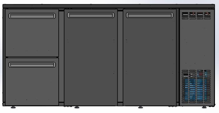 TC BBCL3-322 | Barová lednice s dveřmi a zásuvkami