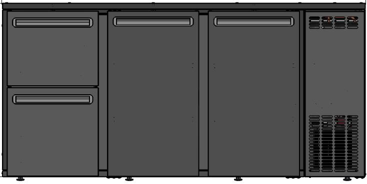 TC BBCL3-522 | Barová lednice s dveřmi a zásuvkami