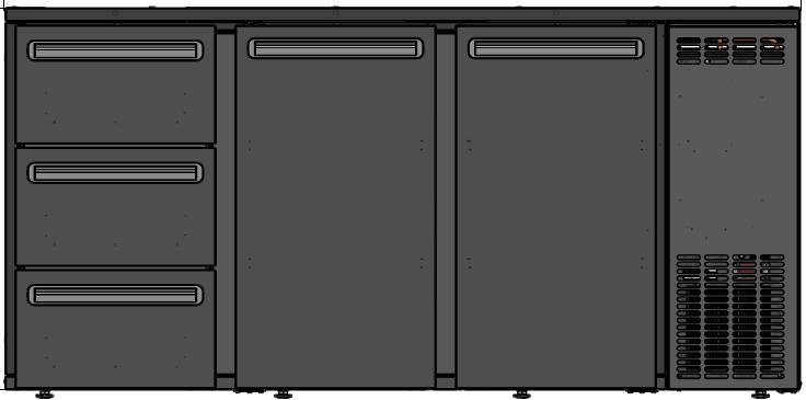 TC BBCL3-622 | Barová lednice s dveřmi a zásuvkami