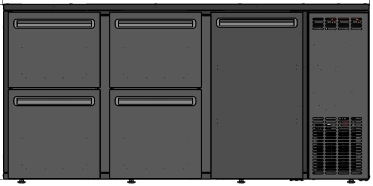 TC BBCL3-552 | Barová lednice s dveřmi a zásuvkami