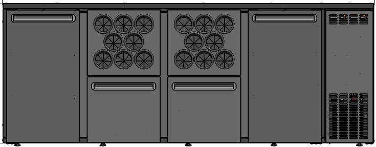 TC BBCL4-2112 | Barová lednice s dveřmi, zásuvkami a otvory na lahve