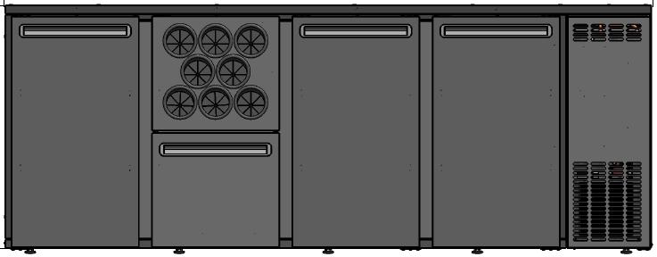 TC BBCL4-2122 | Barová lednice s dveřmi, zásuvkou a otvory na lahve
