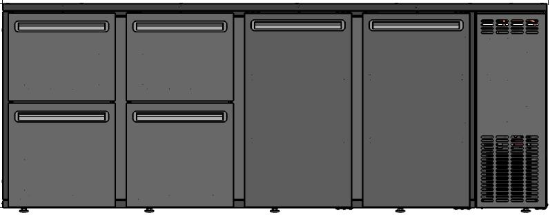 TC BBCL4-5522 | Barová lednice s dveřmi a zásuvkami