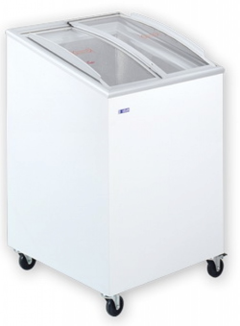 KH-CF100 SCEB | Chest freezer with slanting, sliding and convexed glass door