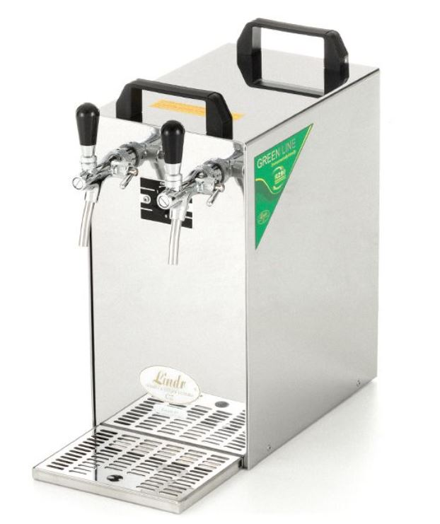 Lindr KONTAKT 40/K Green Line 2x kohout - kompletní sestava | Nadpultový chladič piva s vestavěným kompresorem
