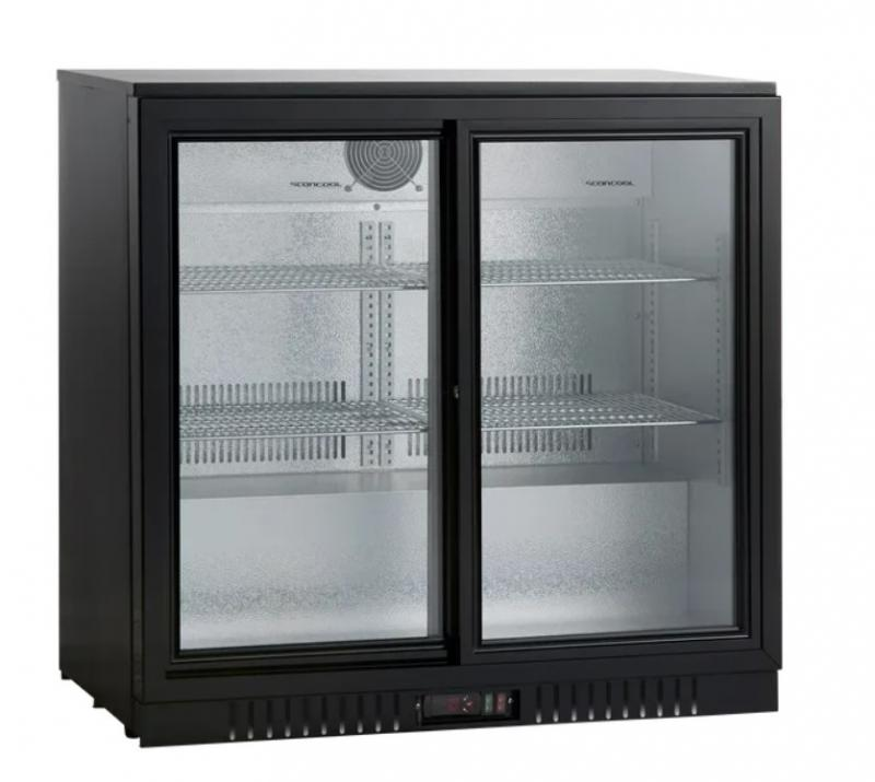 BB211SLBB | Two-door refrigerator with sliding glass doors